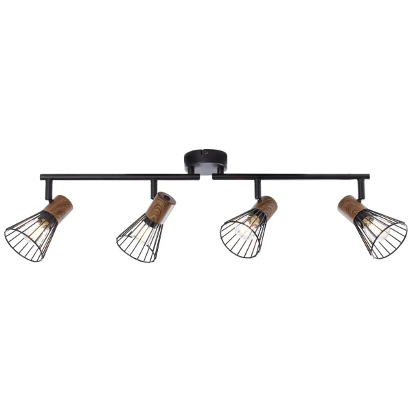 Sufitowa lampa loft Manama 78132/76 metalowa czarna drewniana