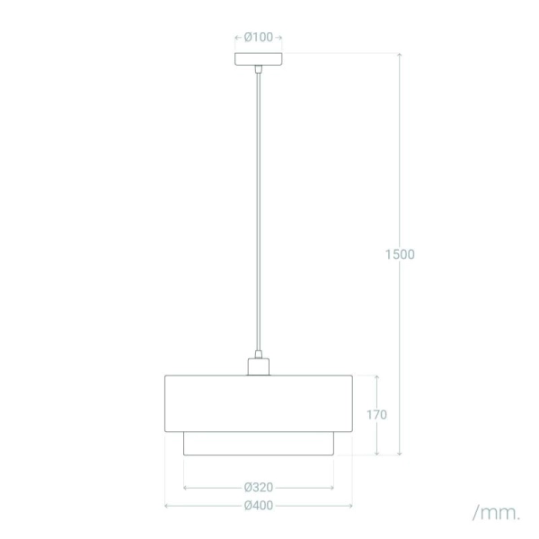 Materiałowa lampa wisząca Tesutto ABR-LWT-E27 Abruzzo tuba granatowy złoty