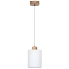 Skandynawska lampa wisząca ZEFIR 111860174 loft szklany zwis biały drewno