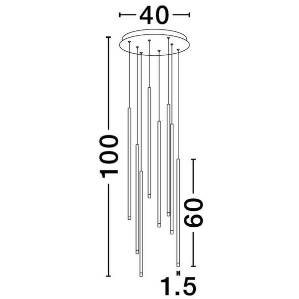 Metalowa lampa zwisowa Buga LE43486 LED 40W 3000K rurki czarna