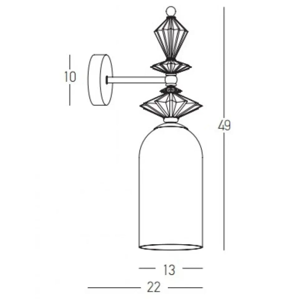 Nowoczesna ścienna lampa 22080 ceramiczna szkło opalowe mosiądz