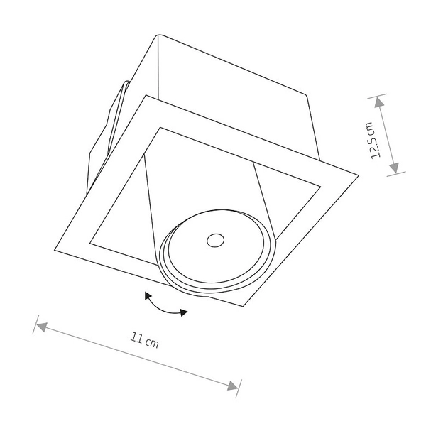Schodowa lampa biała Eye Mod 8936 kwadratowy wpust ruchoma tuba