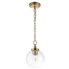 Kulista lampa wisząca Tabby FE-TABBY-P-S-BB szklana na łańcuchu mosiądz