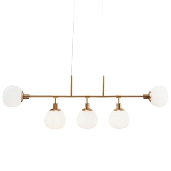 Modernistyczna LAMPA wisząca ERICH MOD221PL-05G Maytoni metalowa OPRAWA szklane kule ZWIS molekuły mosiądz