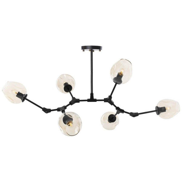 Lampa wisząca molekuły Modern orchid ST-1232-6 black transparent Step nad stół czarna