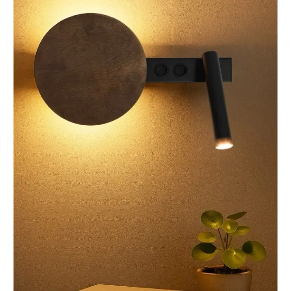 Regulowana lampa naścienna Hotel Mood 41364 z włącznikiem czarna brązowa
