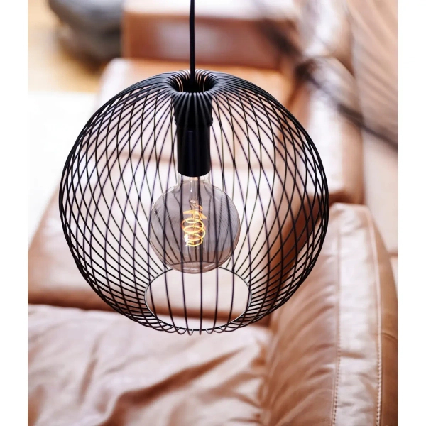 Industrialna lampa wisząca Beroni 2213303003 druciana kula czarny