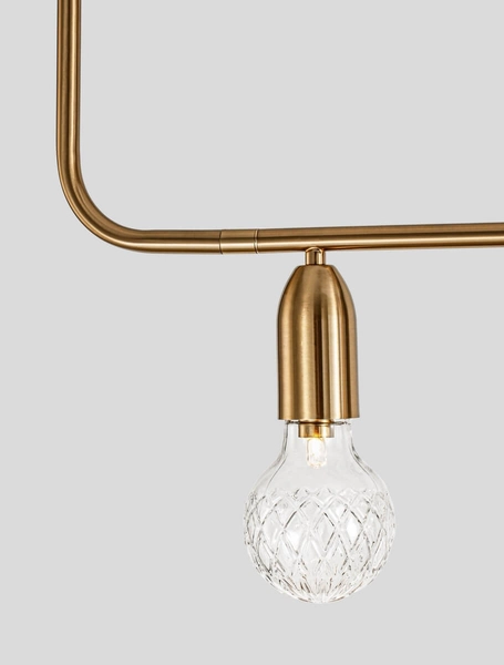 Kryształowa lampa wisząca Bani listwa do gabinetu złota