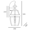 Klasyczna zewnętrzna naścienna lampka Whitley W02071AU IP23 złota
