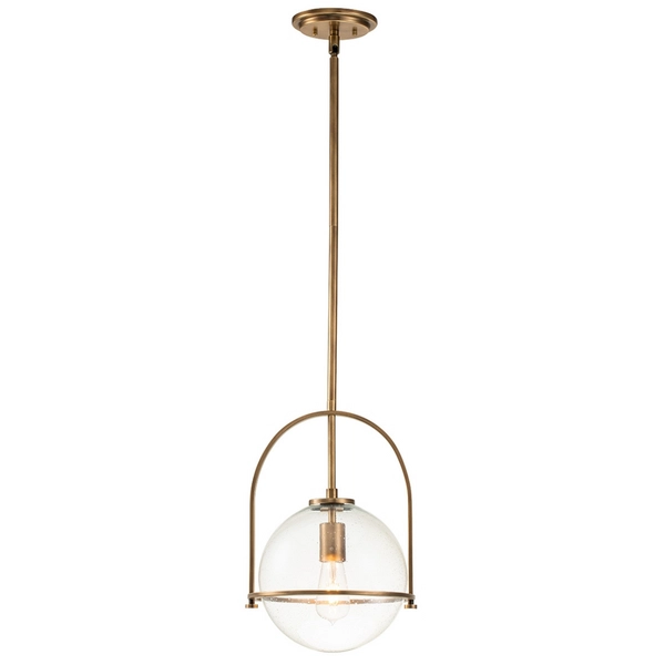 Lampa wisząca QN-SOMERSET-P-C-HB prosta kulista mosiądz