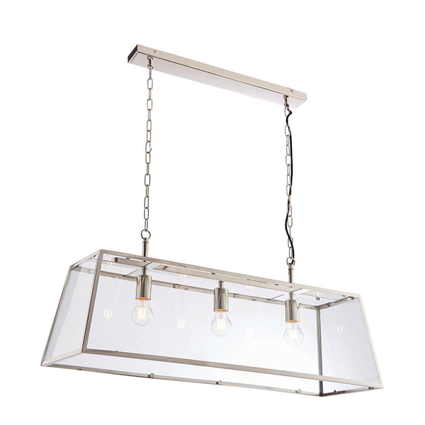 Lampa wisząca na łańcuchach Hurst 76227 szklana metalowa szara