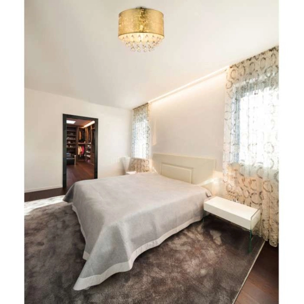 Plafon LAMPA sufitowa AMY 15187D3 Globo okrągła OPRAWA abażurowa z kryształkami glamour crystal złota przezroczysta