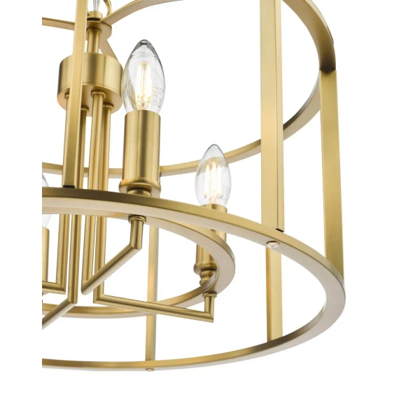 Lampa wisząca na łańcuchu Mya MYK0463 do salonu szczotkowany brąz