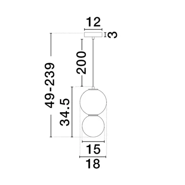 Wisząca lampa okrągła JORELIA LE45250 LED 6W 3000K szklana szara biała