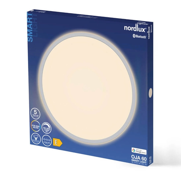 Plafon okrągły do salonu Oja 2015146101 LED 2700-6500K z pilotem biały