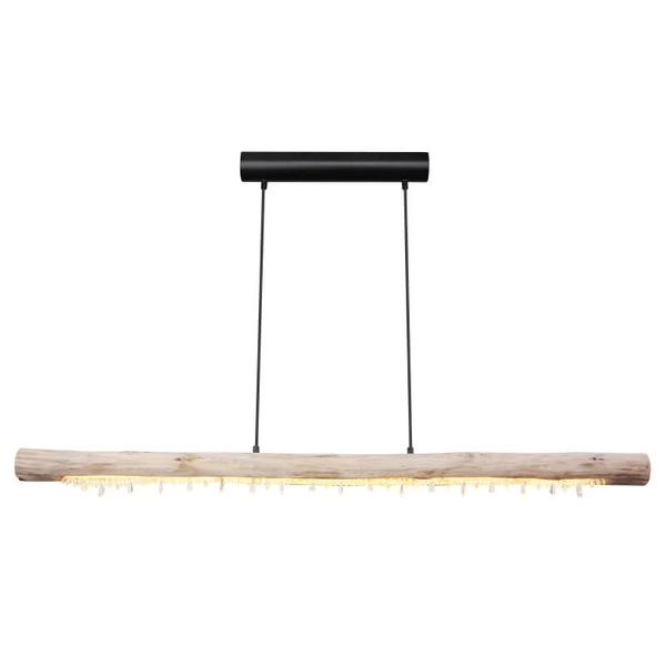 Lampa wisząca kryształowa Felicitas 15354-20 LED 20W 3000K drewniana czarna