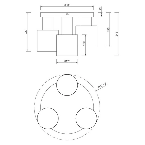 Plafon sufitowy AGUDO 619430317 do salonu tubki czarny brązowy multikolor