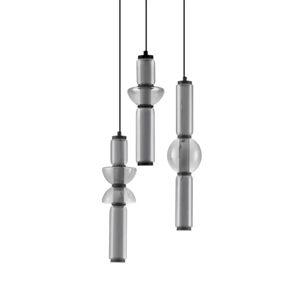 Potrójna lampa wisząca GLORICA LE45193 LED 37W 3000K szklana szara