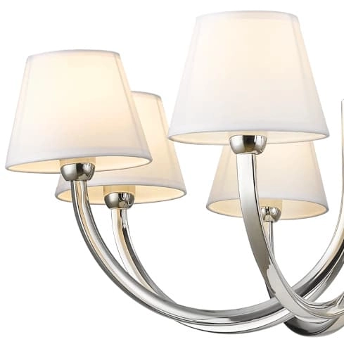 Wisząca lampa do jadalni Atlanta P08810NI-WH Cosmolight metal tkanina nikiel biała