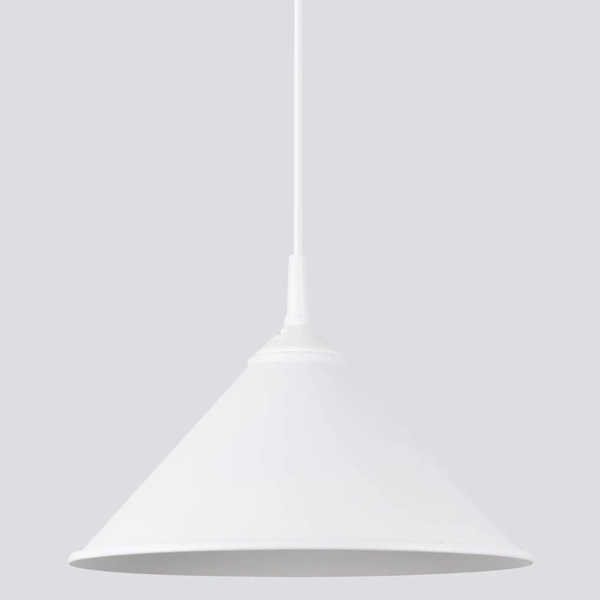 Lampa wisząca do jadalni Zuma SL.1325 stożek metalowa biała