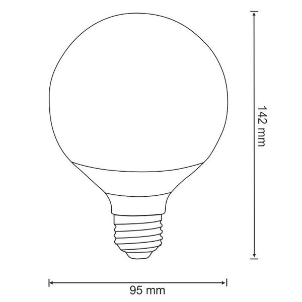 Żarówka RGB 311436 Polux G95 RGB E27 kulka LED 9W 806lm 230V biała ciepła