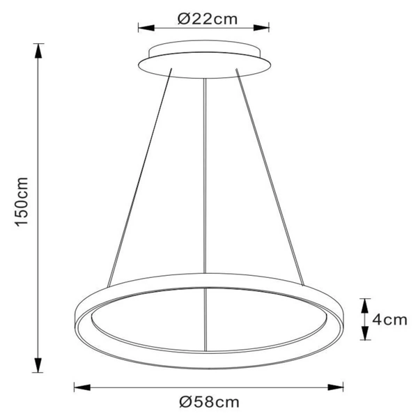 Wisząca lampa salonowa Vidal ring LED 48W 2700K czarny nad stół
