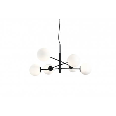 Nowoczesna lampa wisząca Oviedo do salonu balls czarna biała