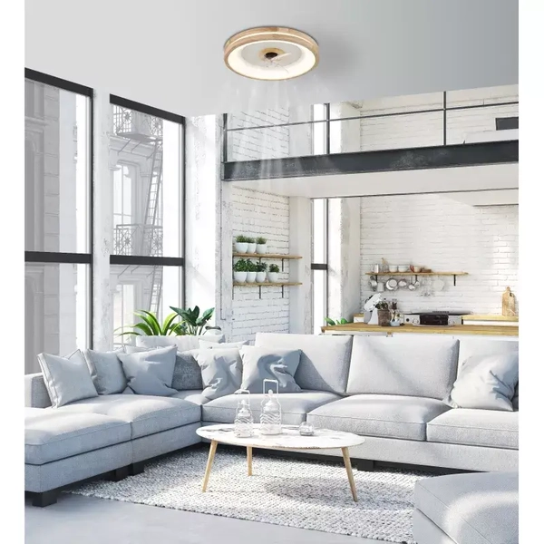 Sufitowa lampa GATIAN 03650 LED 30W 2700-6500K wentylator drewniany biały