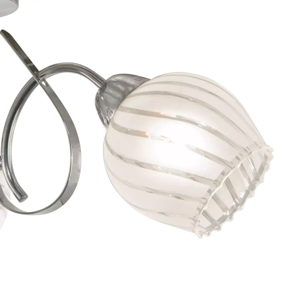 Klasyczna lampa sufitowa 7138/3 8C szklane klosze chrom
