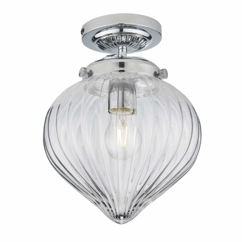 Łazienkowa lampa sufitowa Chestona 96489 Endon szklana IP44 przezroczysty chrom
