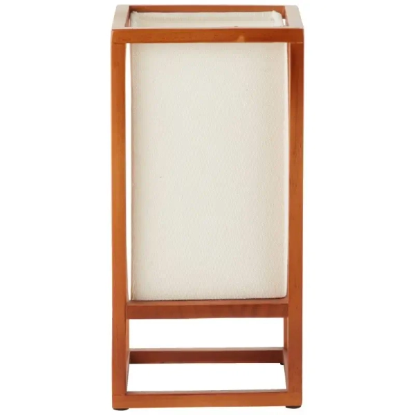 Drewniana lampka nocna Seaside 93091/09 do sypialni biała brązowa