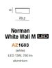 Sypialniany kinkiet metalowy Norman LED 13W listwa biała