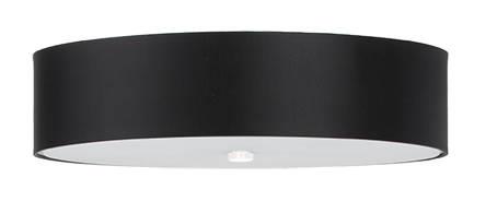 Sufitowa LAMPA abażurowa SL.0762 plafon OPRAWA okrągła materiałowa czarna