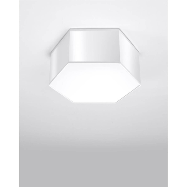 Biała lampa natynkowa SL.1057 nowoczesna do salonu heksagon