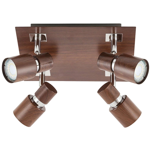 Plafon LAMPA sufitowa MERKUR 6008 Rabalux metalowa OPRAWA kwadratowa regulowane reflektorki wenge