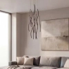 Kaskadowa wisząca lampa FLOW AZ7226 czarna 1xLED 115W 4000K do salonu