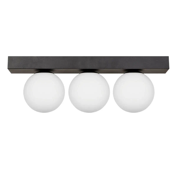 Lampa kulista przysufitowa SPHERE 1204 Zumaline do sypialni czarny biały