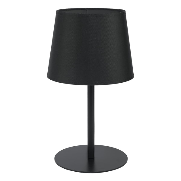 Biurkowa lampka z tkaniny Maja 2936 TK Lighting abażurowa metalowa czarna