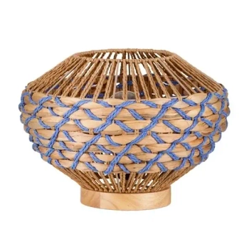 Stołowa lampa LOMVERO LE45357 do salonu boho brązowa niebieska