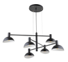 6-punktowa lampa wisząca Artis czarna industrial do pokoju