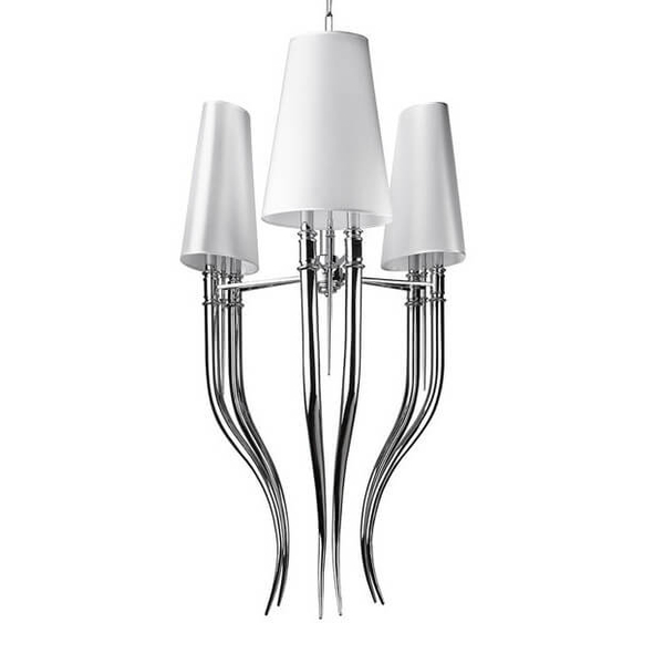 Nowoczesna lampa wisząca Diablo nad stół biała chrom