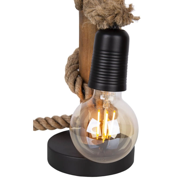 Stołowa lampa drewniana Nerida 52060146X ze sznurkiem brązowa