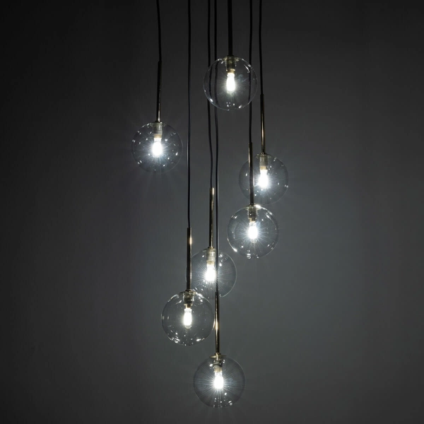 Zwisowa lampa Nilos 5362 kaskada balls bombki przezroczysta złota