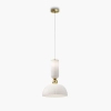 Szklana lampa wisząca glamour Antic MOD302PL-01W1 kopułowa biała złota