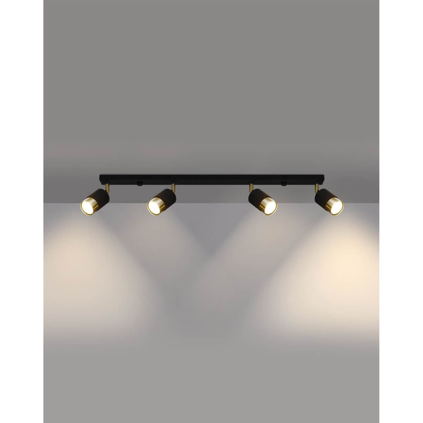 Sypialniana lampa sufitowa SL.1072 nad łóżko czarna złota