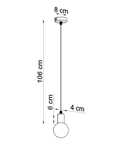 LAMPA wisząca SL.0152 OPRAWKA kabel przewód zwis czarny