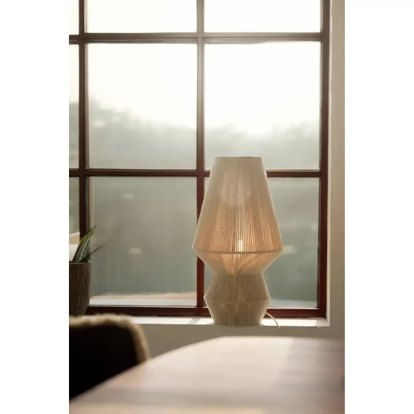 Lampa stołowa Razzo 108822 boho bawełniana metalowa beżowa