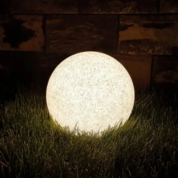 Zewnętrzna lampa kula Stone szara SLP8305+SLP8343 1xE27 IP44 betonowa
