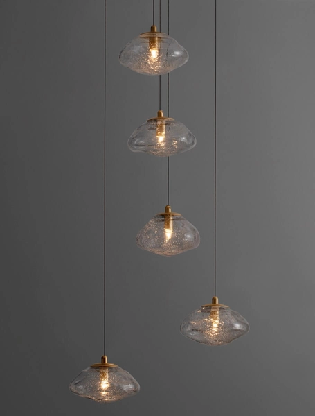 Sypialniana lampa wisząca NAYARIT LE42901 przezroczysta złota