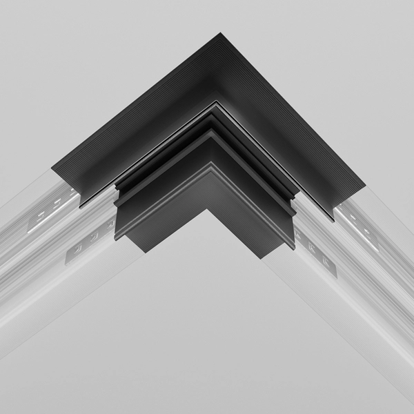 Łącze-L wpuszczane do szynoprzewodu magnetycznego Exility TRACL034-42B-R czarne